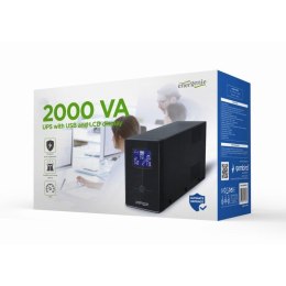 ENERGENIE ZASILACZ AWARYJNY UPS AVR 2000VA LCD, 3X C13, 2X SCHUKO, USB, RJ45 ENERGENIE