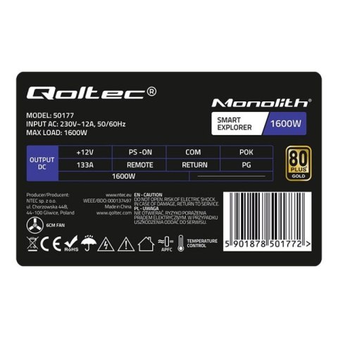 QOLTEC ZASILACZ PCI-E SMART 1600W Qoltec
