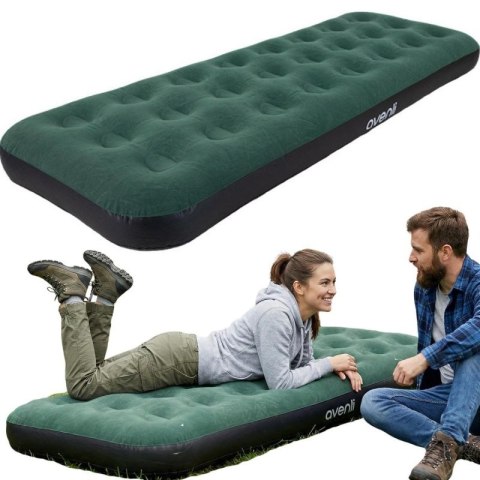 MATERAC FLOKOWANY 1-OSOBOWY ZIELONY 191x73x22CM 24642 Jilong