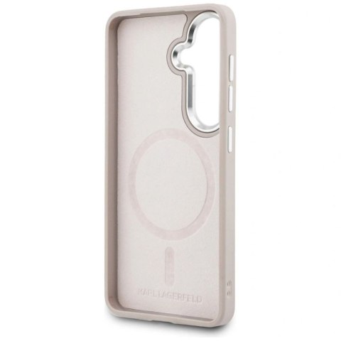 Etui Karl Lagerfeld Embossed Ring RSG Logo MagSafe na Samsung Galaxy S26 - różowe Karl Lagerfeld