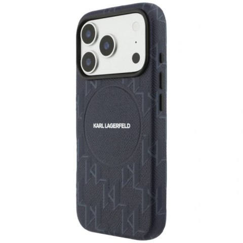 Etui Karl Lagerfeld Monogram logo MagSafe na iPhone 17 Pro - niebieskie Karl Lagerfeld