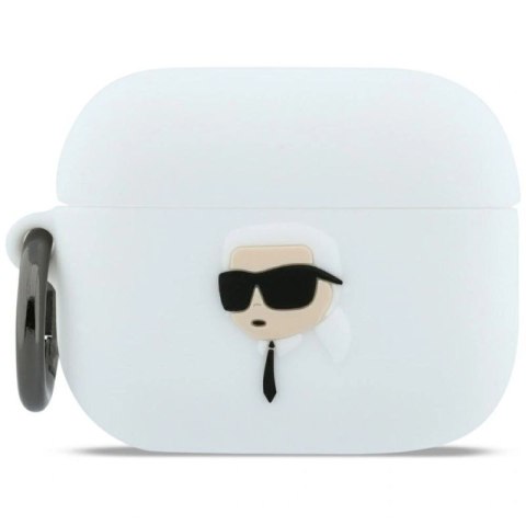 Etui Karl Lagerfeld Silicone Karl Head 3D na AirPods Pro 3 - białe Karl Lagerfeld
