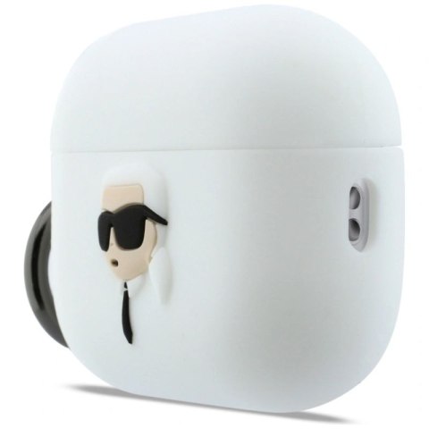 Etui Karl Lagerfeld Silicone Karl Head 3D na AirPods Pro 3 - białe Karl Lagerfeld