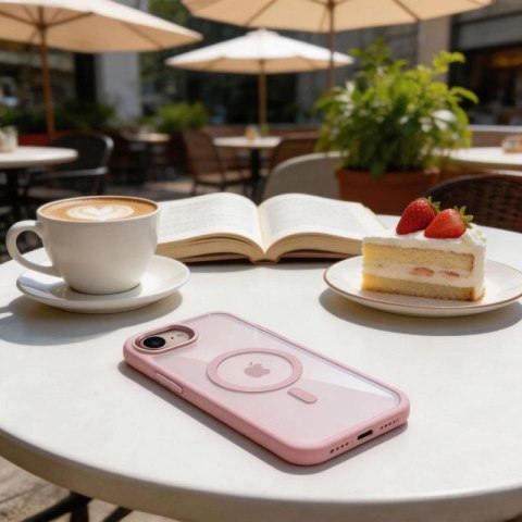 Etui Tech-Protect Magmat MagSafe na iPhone 16e / 17e - przezroczysto-różowe Tech-Protect
