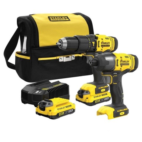 STANLEY ZESTAW V20 SFMCK465D2S (SFMCD711+SFMCF800) 2x2,0Ah Stanley