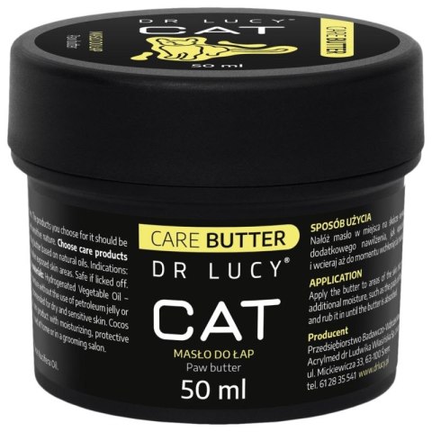 DR LUCY - CAT CARE BUTTER 50 ML ODŻYWCZY KREM NA BAZIE NATURALNYCH OLEJÓW, WSPIERA REGENERACJĘ OPUSZKÓW ŁAP I CODZIENNĄ AKTYWNOŚ Dr Lucy