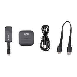 UNITEK BEZPRZEWODOWY NADAJNIK HDMI DO 50M, USB-C, CZARNY Unitek