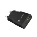 NATEC ŁADOWARKA SIECIOWA RIBERA GAN SLIM 1X USB-A + 1X USB-C 20W CZARNA NATEC