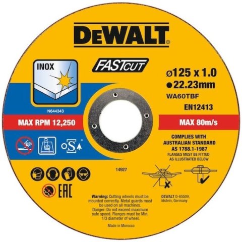 TARCZA METAL 125x1,0mm INOX /100szt DT2054 .DEWALT Dewalt