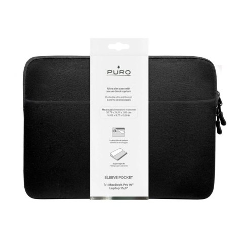 Torba Puro Slim Pocket na laptopa 16" - czarna Puro