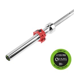 Gryf prosty olimpijski 20kg 2200mm GOP220 PRO + ZG1000R zaciski lock HMS HMS