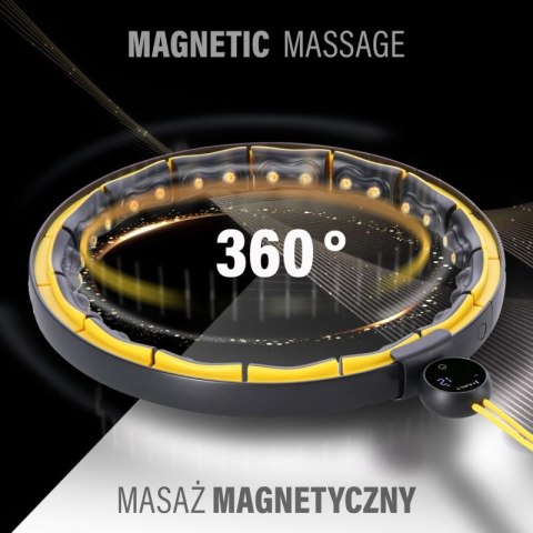 HHM21 HULA HOP BLACK/YELLOW Z MAGNESAMI, WYPUSTKAMI TPE I OBCIĄŻNIKIEM + LICZNIK HMS HMS