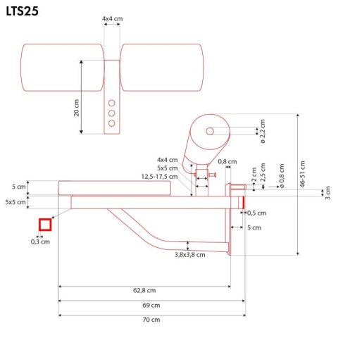 LTS25 SIEDZISKO TRENINGOWE Z BLOKADĄ NA UDA LAT SEAT HMS HMS