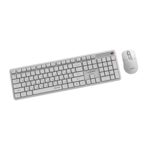 GEMBIRD BEZPRZEWODOWY ZESTAW KLAWIATURY + MYSZ SILENT KEY PRO BUSINESS, BIAŁY, UKŁAD RU Gembird