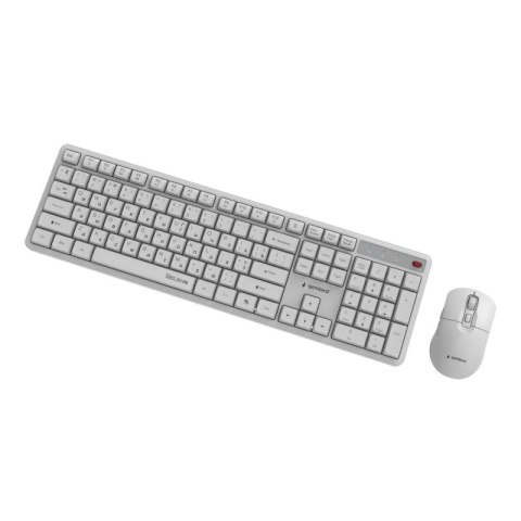 GEMBIRD BEZPRZEWODOWY ZESTAW KLAWIATURY + MYSZ SILENT KEY PRO BUSINESS, BIAŁY, UKŁAD RU Gembird