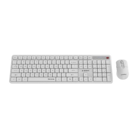 GEMBIRD BEZPRZEWODOWY ZESTAW KLAWIATURY + MYSZ SILENT KEY PRO BUSINESS, BIAŁY, UKŁAD US Gembird