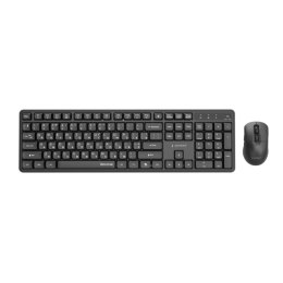 GEMBIRD BEZPRZEWODOWY ZESTAW KLAWIATURY +MYSZ SILENT KEY PRO BUSINESS, CZARNY, UKŁAD RU Gembird