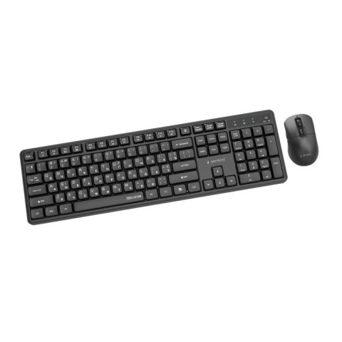 GEMBIRD BEZPRZEWODOWY ZESTAW KLAWIATURY +MYSZ SILENT KEY PRO BUSINESS, CZARNY, UKŁAD RU Gembird