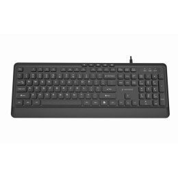 GEMBIRD KLAWIATURA PRZEWODOWA MULTIMEDIALNA SLIM, USB 5 KLAWISZY HOTKEYS, US LAYOUT, CZARNA Gembird