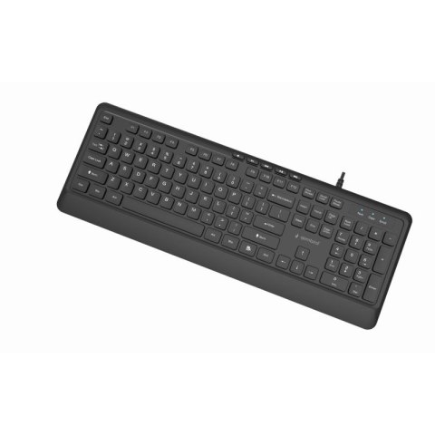 GEMBIRD KLAWIATURA PRZEWODOWA MULTIMEDIALNA SLIM, USB 5 KLAWISZY HOTKEYS, US LAYOUT, CZARNA Gembird