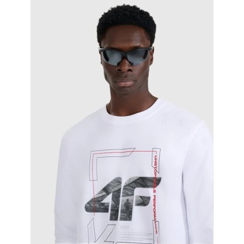Longsleeve regular z nadrukiem męski 4F 4FRAW25TLONM606-10S 4f