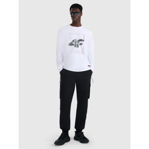 Longsleeve regular z nadrukiem męski 4F 4FRAW25TLONM606-10S 4f