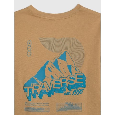 T-shirt regular z nadrukiem męski 4F 4FRAW25TTSHM3377-83S 4f