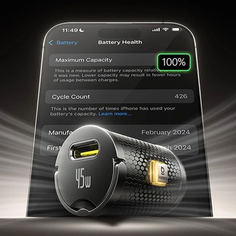 Ładowarka samochodowa Baseus PrimeTrip VP2 45W USB-C z kablem 60W USB-C do USB-C 1m - czarna Baseus