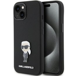 Etui Karl Lagerfeld Silicone Ikonik Metal Pin na iPhone 15 Plus / 14 Plus - czarne Karl Lagerfeld