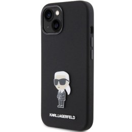 Etui Karl Lagerfeld Silicone Ikonik Metal Pin na iPhone 15 Plus / 14 Plus - czarne Karl Lagerfeld