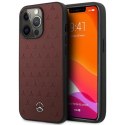 Etui Mercedes Leather Stars Pattern na iPhone 13 Pro / iPhone 13 - czerwone Mercedes