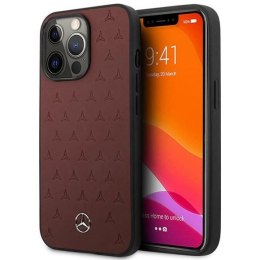 Etui Mercedes Leather Stars Pattern na iPhone 13 Pro / iPhone 13 - czerwone Mercedes