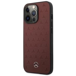 Etui Mercedes Leather Stars Pattern na iPhone 13 Pro / iPhone 13 - czerwone Mercedes