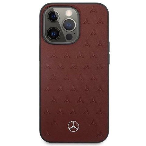 Etui Mercedes Leather Stars Pattern na iPhone 13 Pro / iPhone 13 - czerwone Mercedes