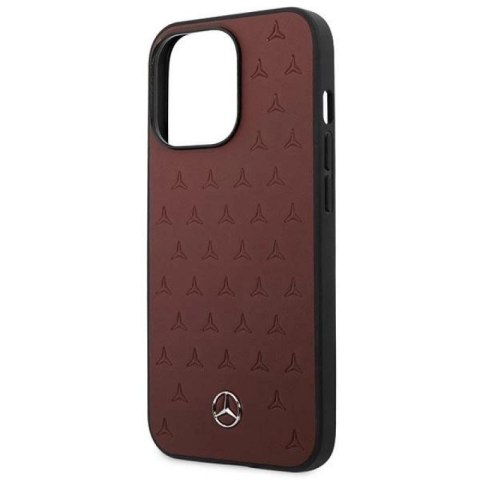 Etui Mercedes Leather Stars Pattern na iPhone 13 Pro / iPhone 13 - czerwone Mercedes