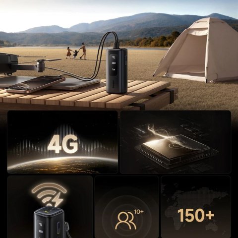Powerbank Baseus EnerGeek GX11 MiFi 20000mAh 67W z funkcją Wi-Fi - czarny Baseus