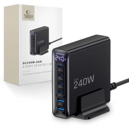 Stacja ładująca Tech-Protect DC240W-GaN 6 portów 4 x USB-C 2 x USB-A 240W QC3.0 - czarna Tech-Protect