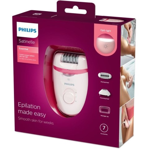Depilator Philips Satinelle Essential BRE285/00 (kolor różowy) Philips