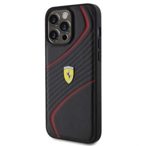 Etui Ferrari Twist Metal Logo na iPhone 15 Pro Max - czarne Ferrari