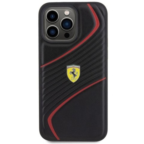 Etui Ferrari Twist Metal Logo na iPhone 15 Pro Max - czarne Ferrari