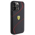Etui Ferrari Twist Metal Logo na iPhone 15 Pro Max - czarne Ferrari