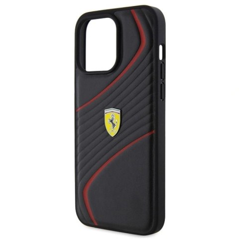 Etui Ferrari Twist Metal Logo na iPhone 15 Pro Max - czarne Ferrari