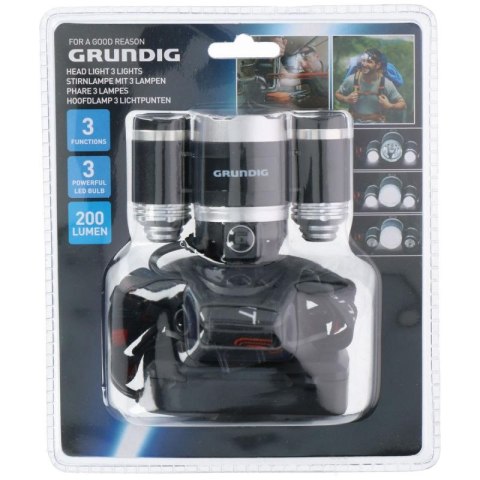 LATARKA CZOŁOWA TURYSTYCZNA DELUXE 1 LED i 2 COB GRUNDIG Grundig
