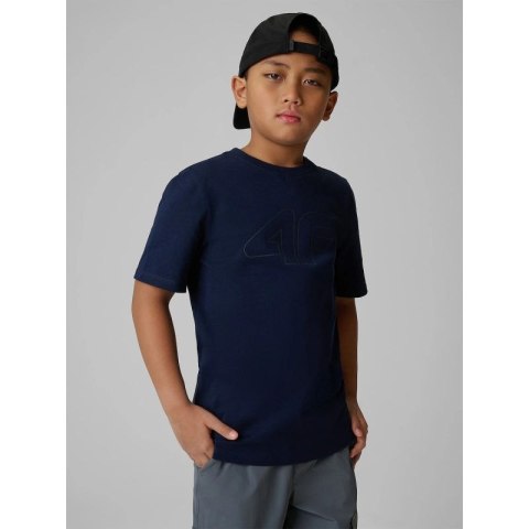 T-shirt regular z nadrukiem chłopięcy 4F 4FJRSS26TTSHM3599-10S 4f