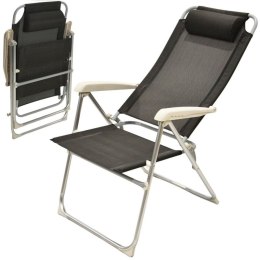 FOTEL CAMPINGOWY HIGH DELUXE Z ZAGŁÓWKIEM ALUMINIOWY ANTRACYT REDCLIFFS Deluxe