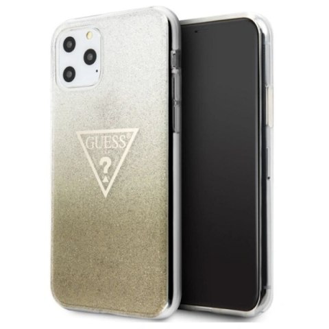 Etui Guess Glitter Triangle na iPhone 11 Pro Max - złote Guess