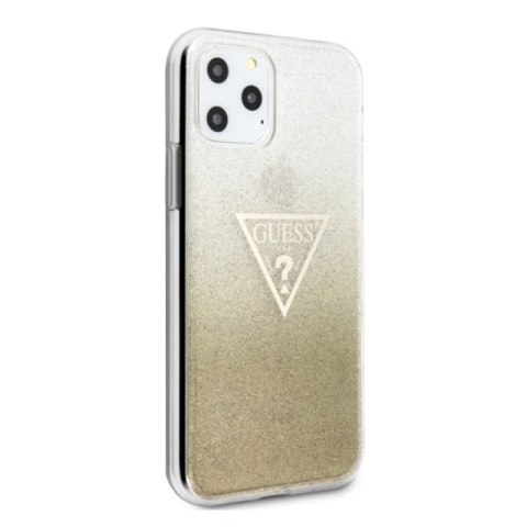 Etui Guess Glitter Triangle na iPhone 11 Pro Max - złote Guess