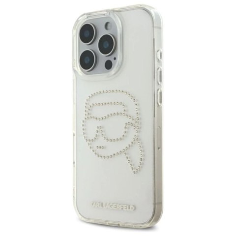 Etui Karl Lagerfeld IML Rhinestones Karl Head na iPhone 16 Pro - przezroczyste Karl Lagerfeld