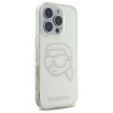 Etui Karl Lagerfeld IML Rhinestones Karl Head na iPhone 16 Pro - przezroczyste Karl Lagerfeld