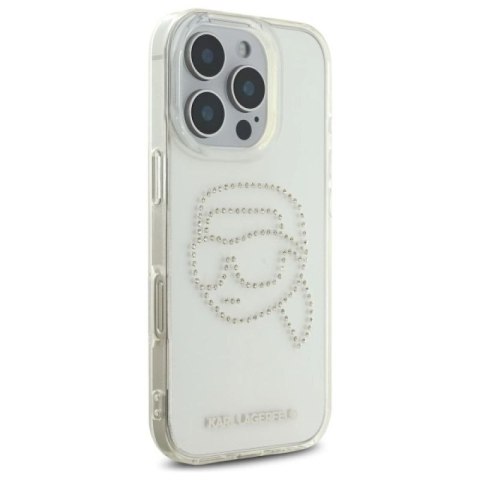 Etui Karl Lagerfeld IML Rhinestones Karl Head na iPhone 16 Pro - przezroczyste Karl Lagerfeld